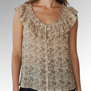 🤎 Old Navy XL Sheer Flutter Sleeve Blouse